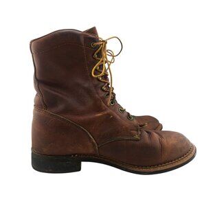 VTG Farm & Ranch Leather Lace Up Work Boots Mens 10 Moc Toe Western Rancher